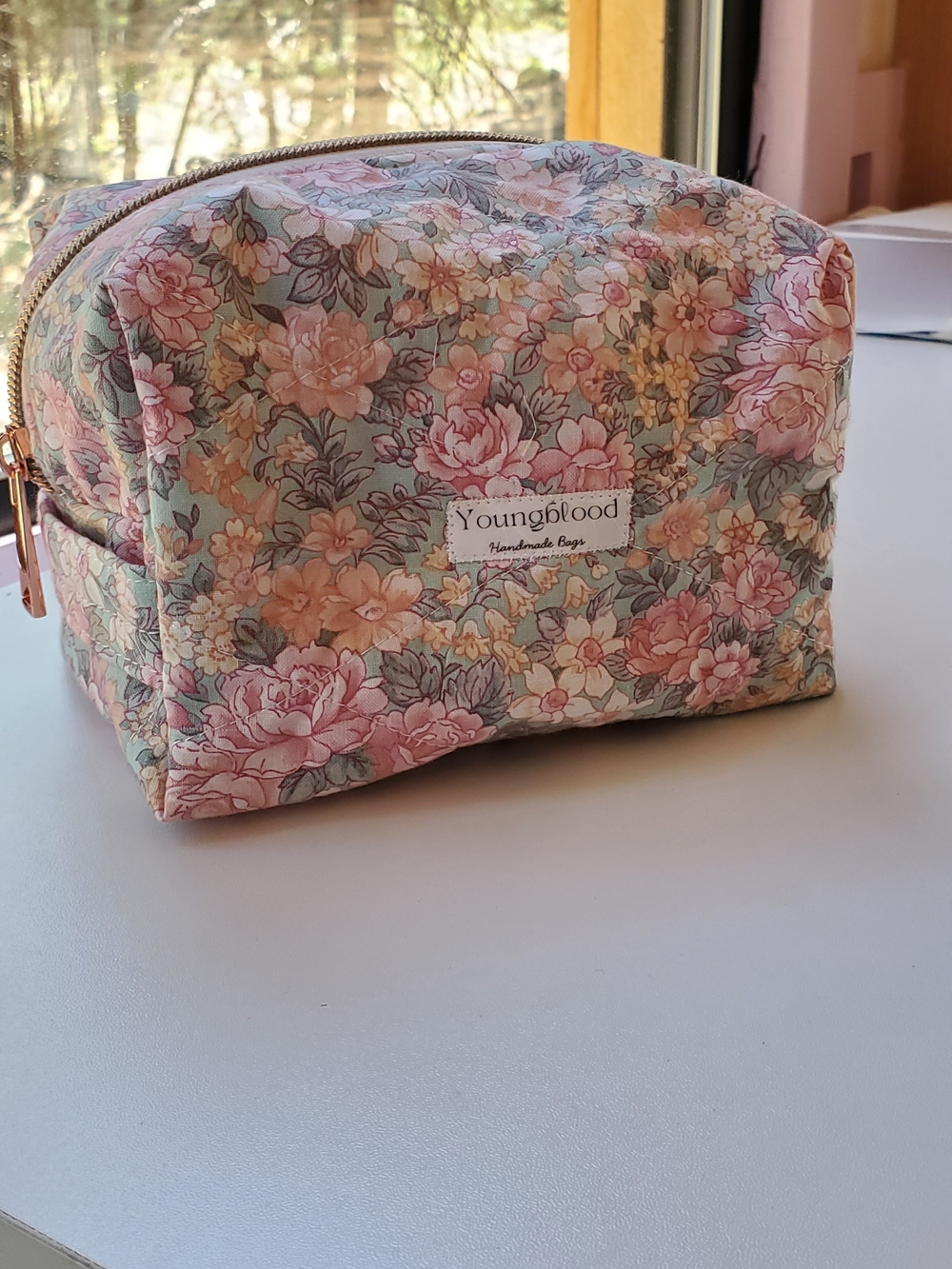 Floral Boxy Makeup Bag Handmade